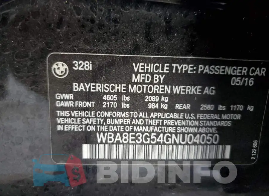 WBA8E3G54GNU04050 Photo# 12