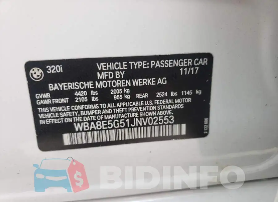 WBA8E5G51JNV02553 Photo# 13
