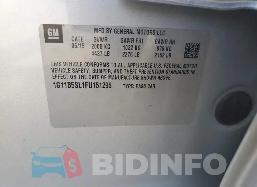 1G11B5SL1FU151295 Photo# 12