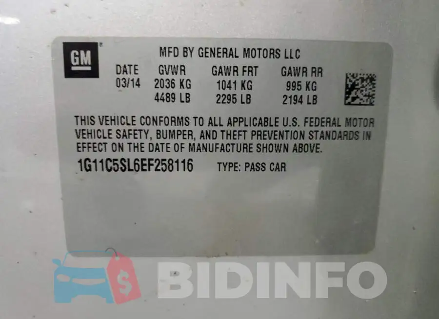 1G11C5SL6EF258116 Photo# 13