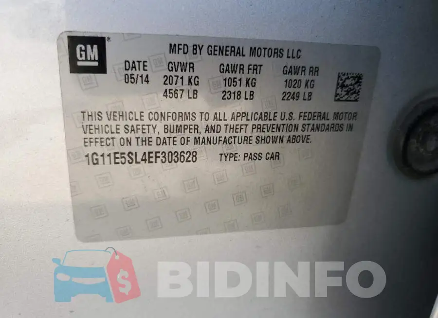 1G11E5SL4EF303628 Photo# 13