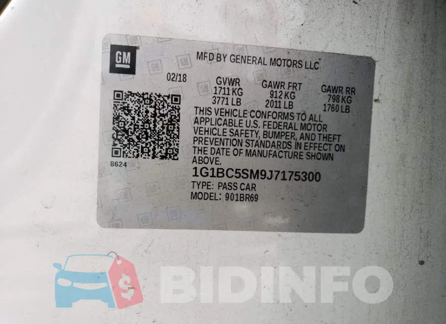 1G1BC5SM9J7175300 Photo# 12