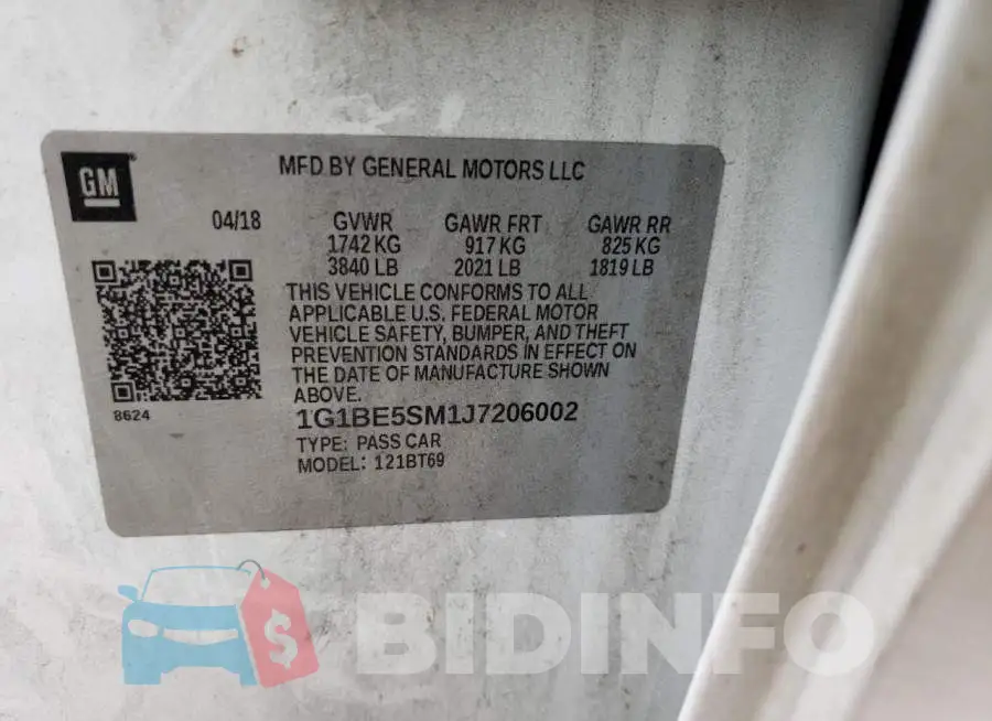 1G1BE5SM1J7206002 Photo# 12