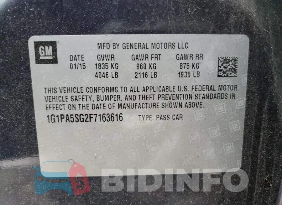 1G1PA5SG2F7163616 Photo# 12