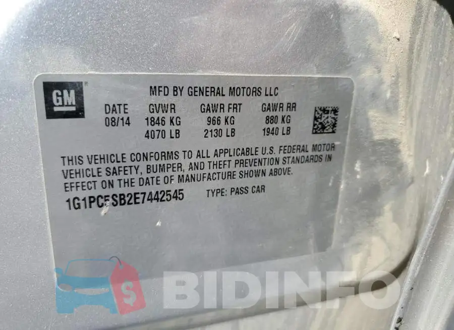 1G1PC5SB2E7442545 Photo# 13