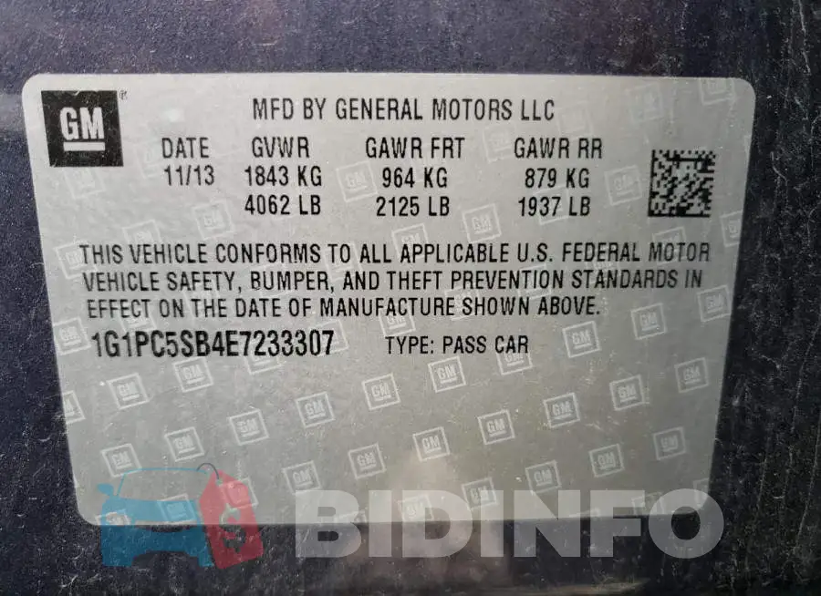 1G1PC5SB4E7233307 Photo# 12