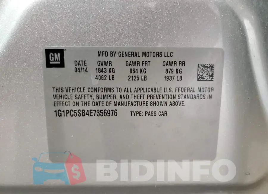 1G1PC5SB4E7356976 Photo# 12