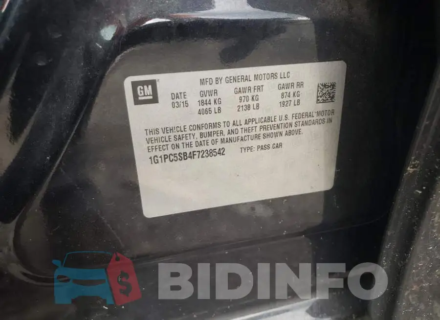 1G1PC5SB4F7238542 Photo# 12