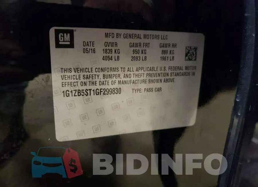 1G1ZB5ST1GF299830 Photo# 12