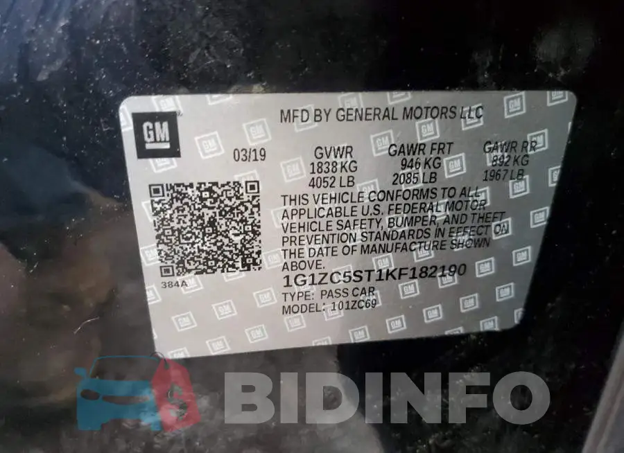 1G1ZC5ST1KF182190 Photo# 12