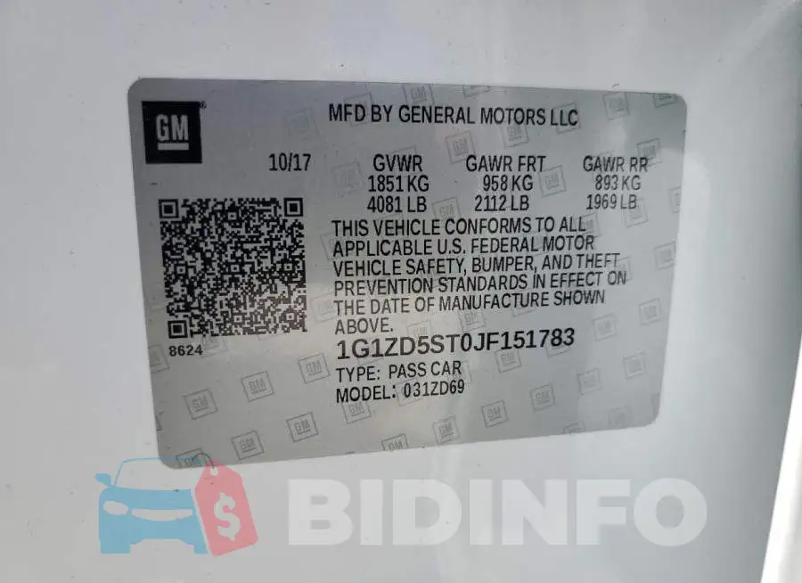 1G1ZD5ST0JF151783 Photo# 12