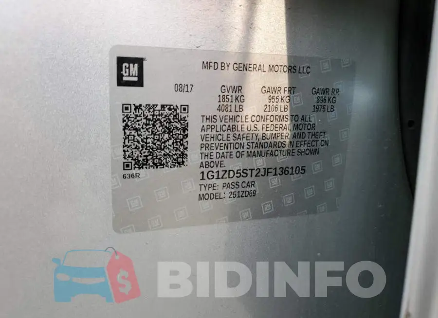 1G1ZD5ST2JF136105 Photo# 12