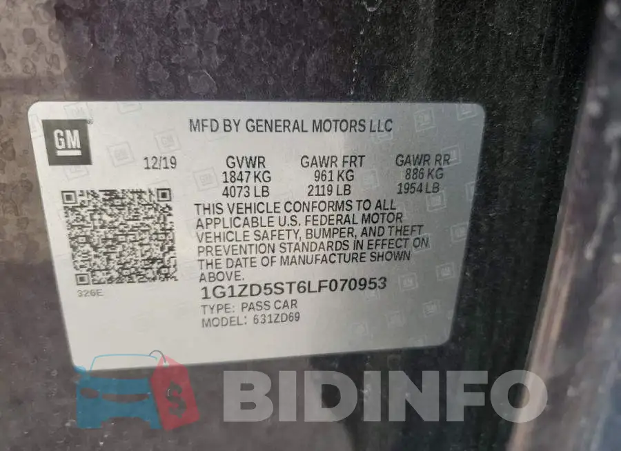 1G1ZD5ST6LF070953 Photo# 12