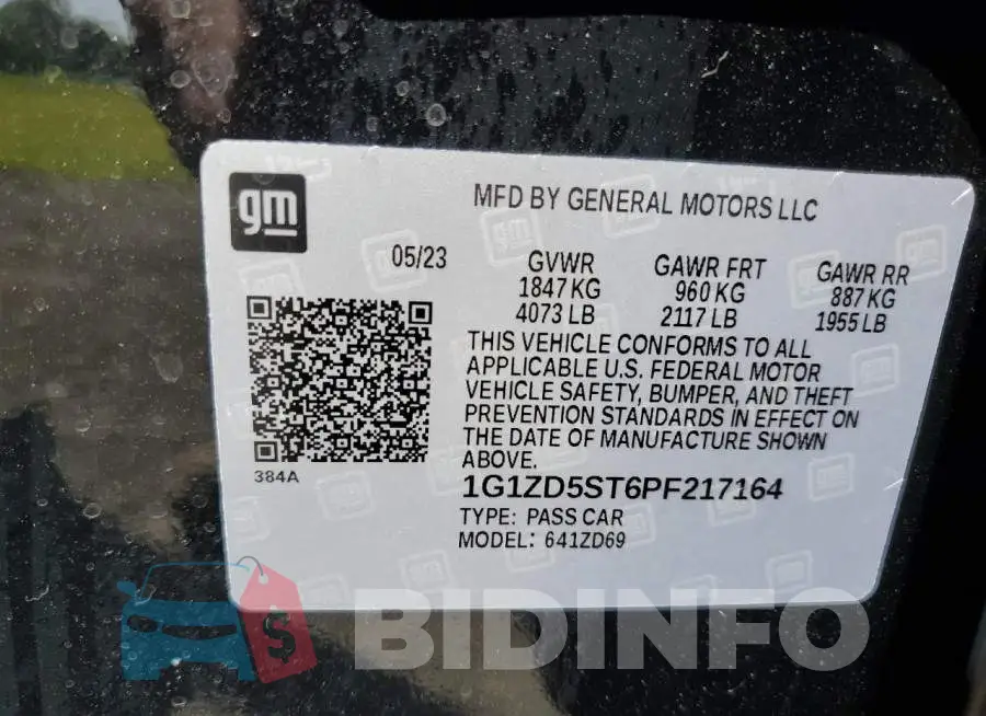 1G1ZD5ST6PF217164 Photo# 12