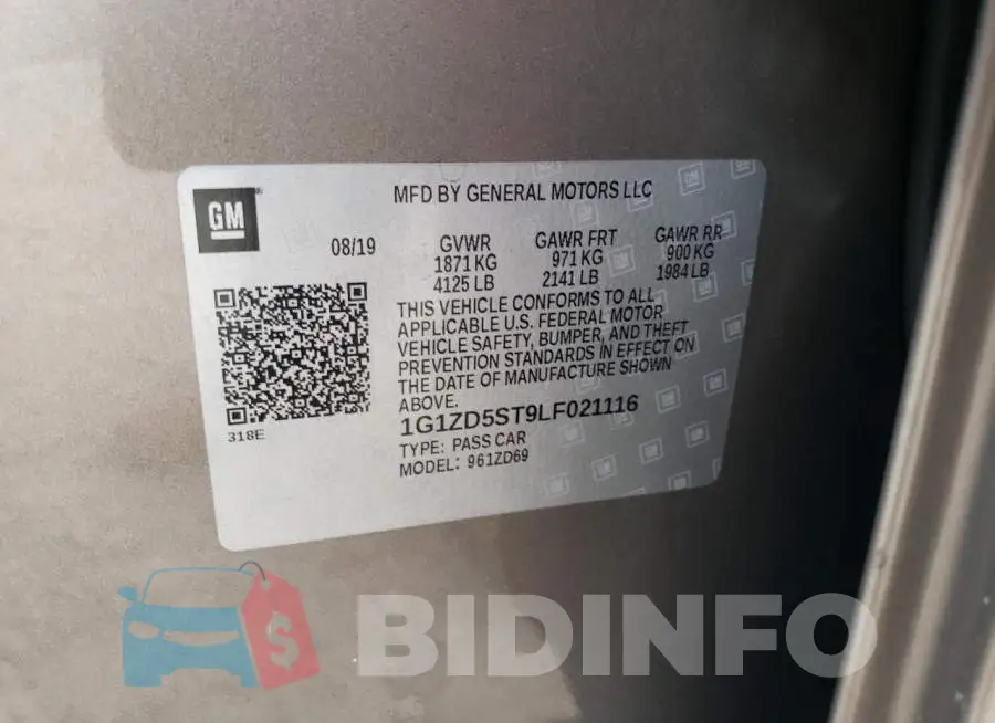 1G1ZD5ST9LF021116 Photo# 13