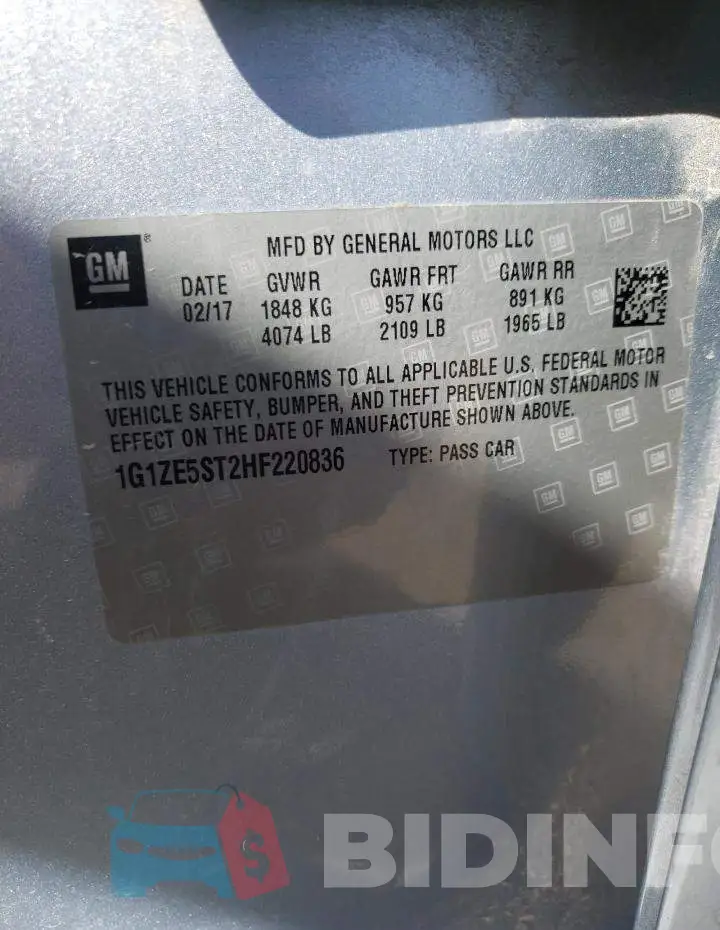1G1ZE5ST2HF220836 Photo# 12