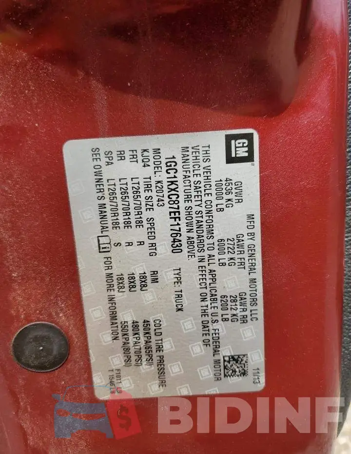 1GC1KXC87EF176430 Photo# 12
