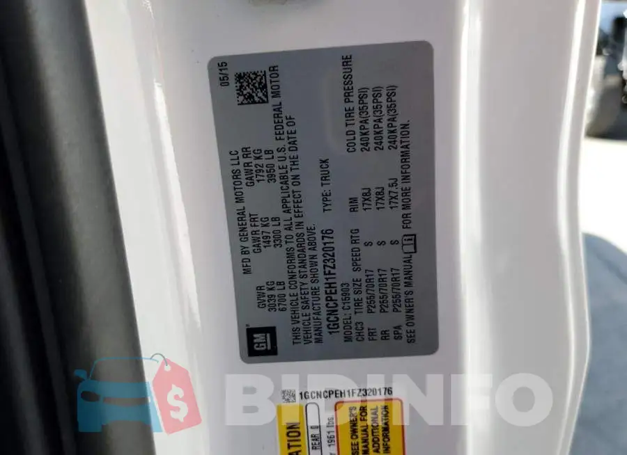 1GCNCPEH1FZ320176 Photo# 12