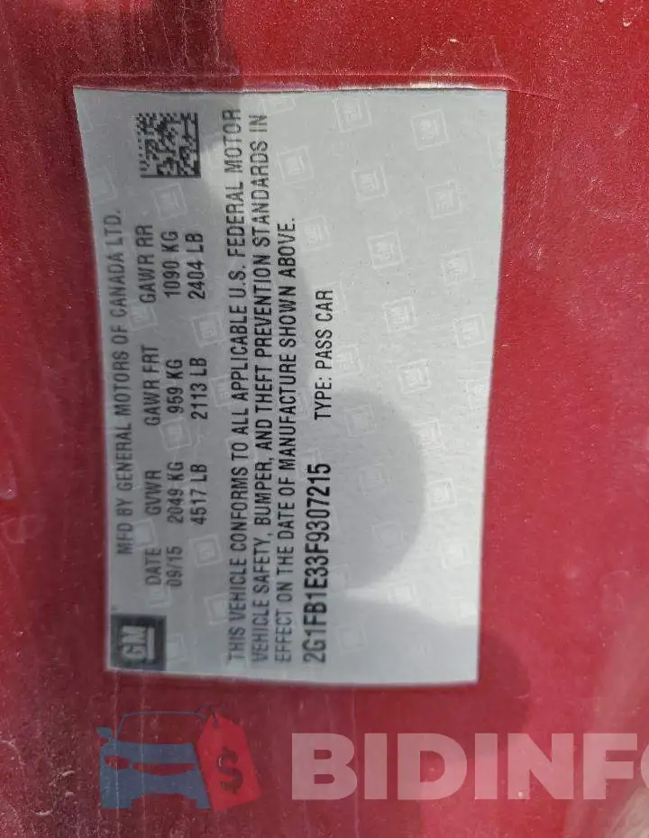 2G1FB1E33F9307215 Photo# 13