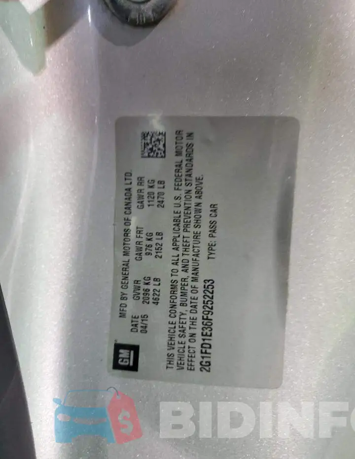 2G1FD1E36F9252253 Photo# 12