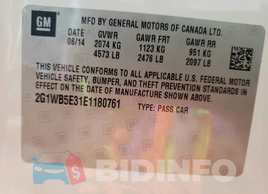 2G1WB5E31E1180761 Photo# 12