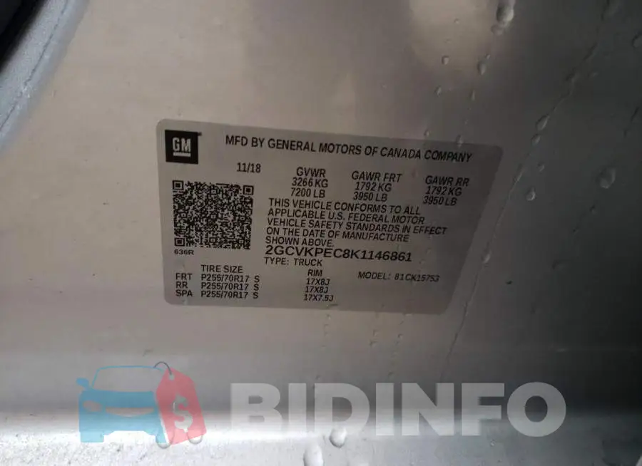 2GCVKPEC8K1146861 Photo# 12