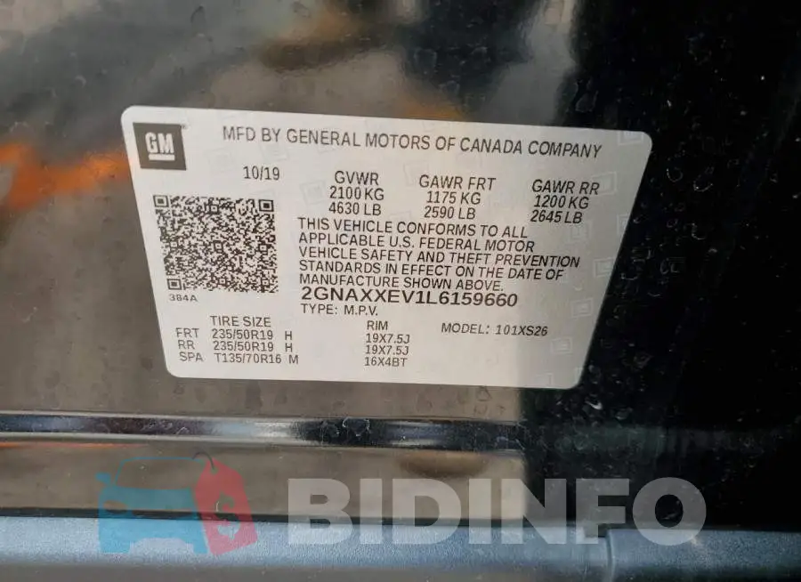 2GNAXXEV1L6159660 Photo# 12