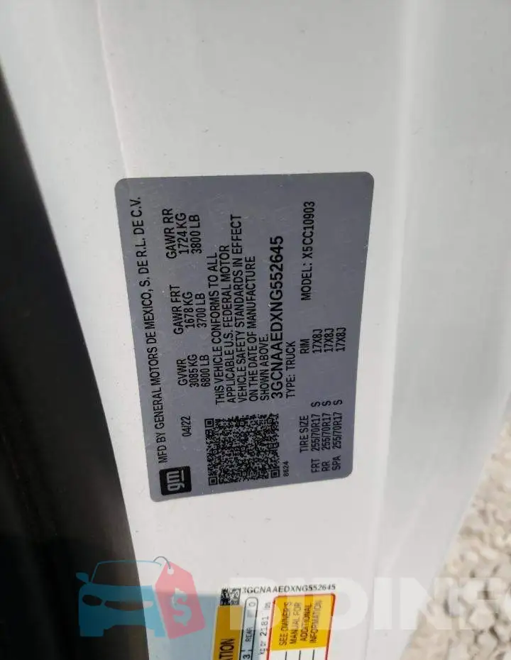 3GCNAAEDXNG552645 Photo# 12
