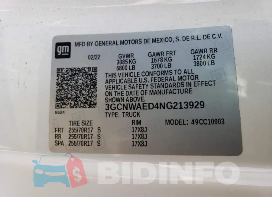 3GCNWAED4NG213929 Photo# 13