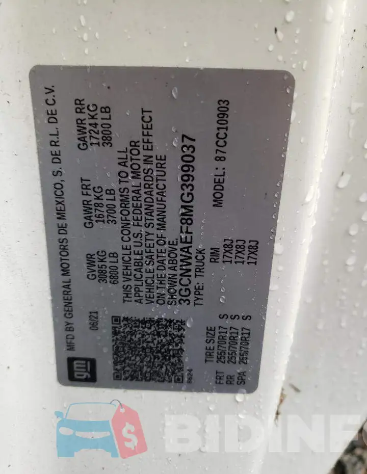 3GCNWAEF8MG399037 Photo# 13