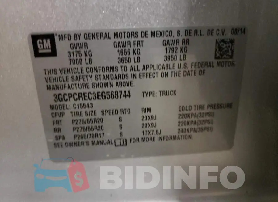 3GCPCREC3EG568744 Photo# 12