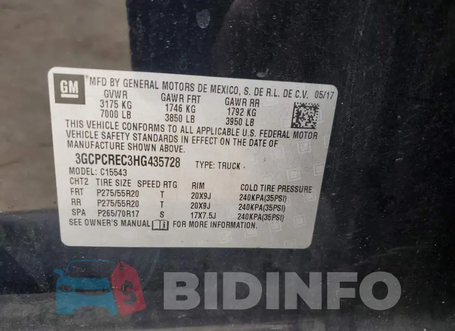 3GCPCREC3HG435728 Photo# 12
