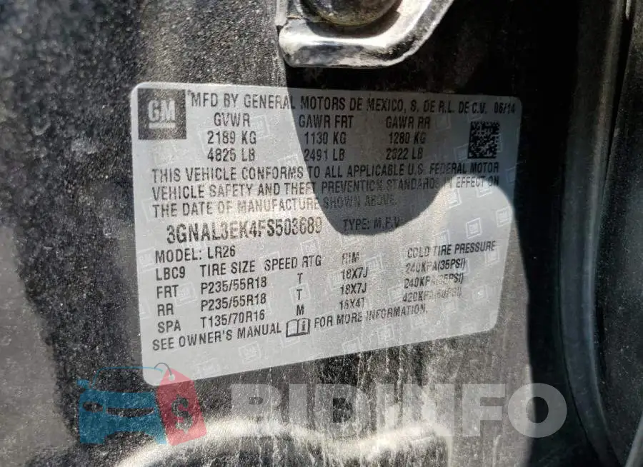 3GNAL3EK4FS503689 Photo# 13