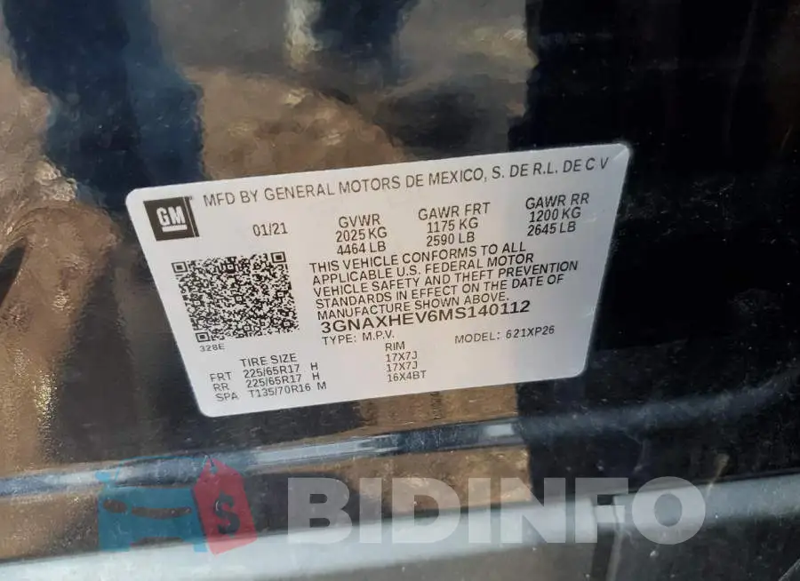 3GNAXHEV6MS140112 Photo# 14