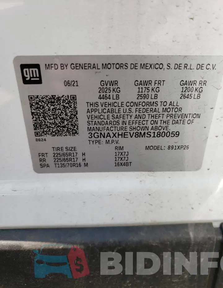 3GNAXHEV8MS180059 Photo# 13
