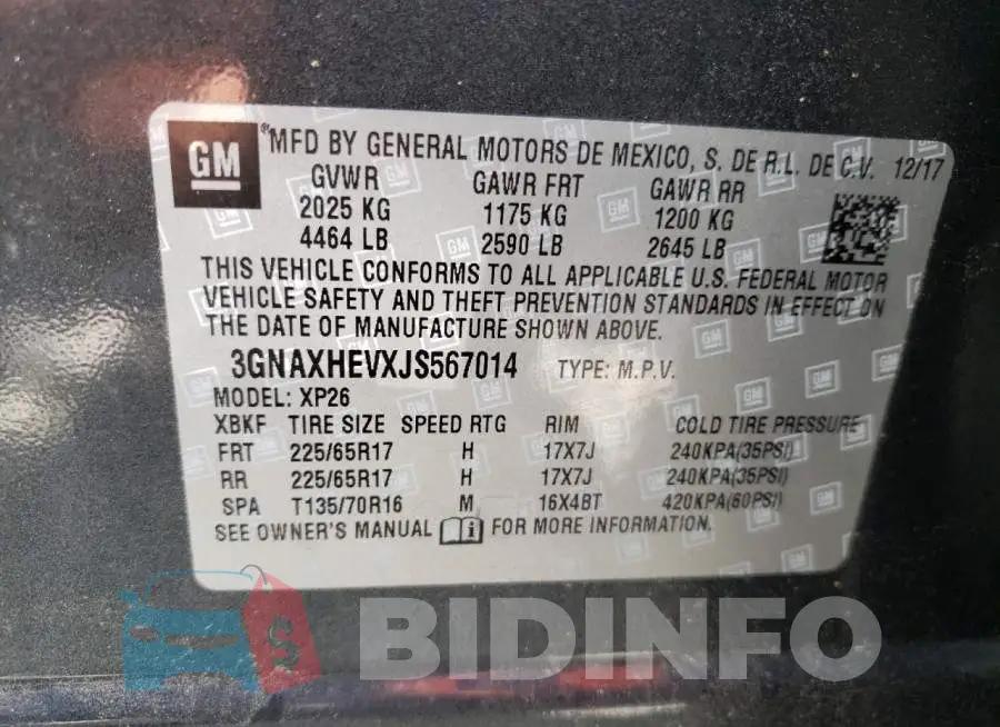 3GNAXHEVXJS567014 Photo# 13
