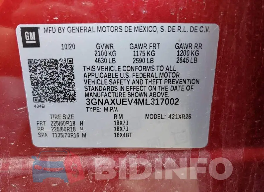 3GNAXUEV4ML317002 Photo# 13