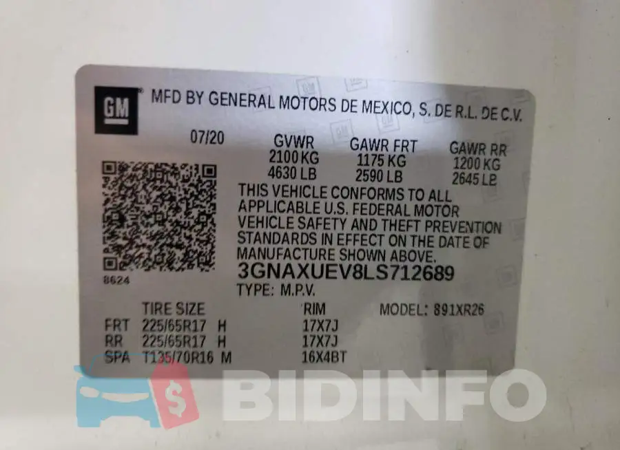 3GNAXUEV8LS712689 Photo# 13