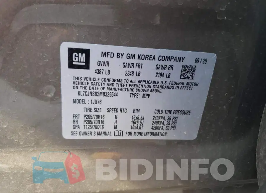 KL7CJNSB3MB329644 Photo# 13