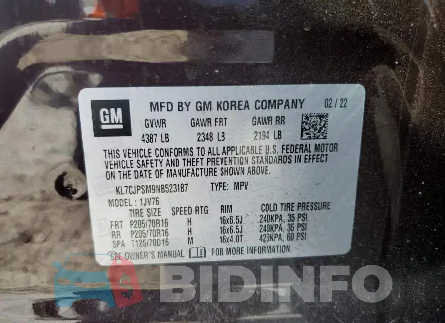 KL7CJPSM9NB523187 Photo# 13