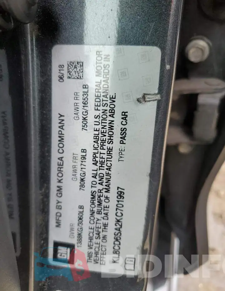 KL8CD6SA2KC701997 Photo# 12