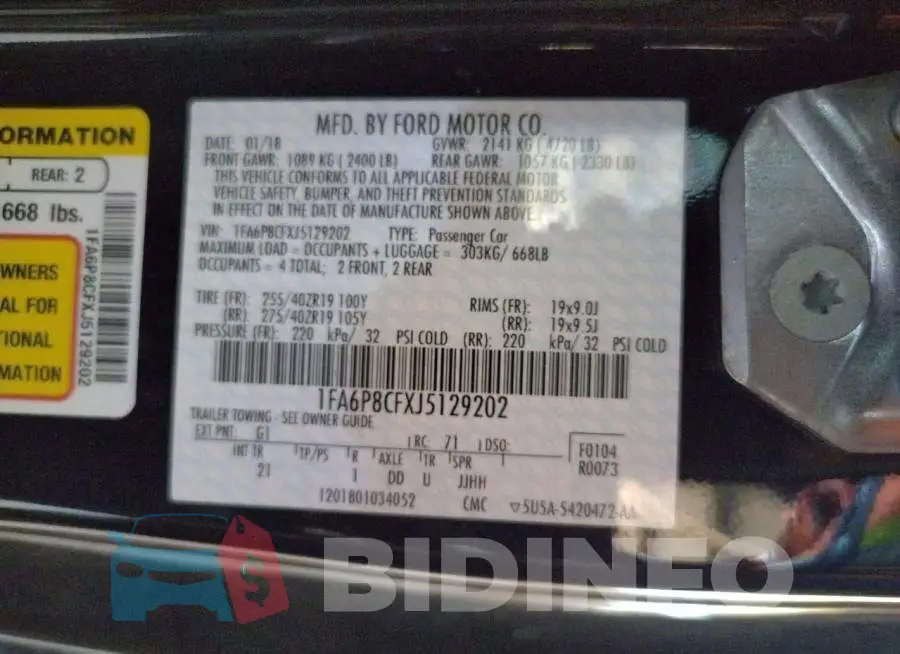 1FA6P8CFXJ5129202 Photo# 13