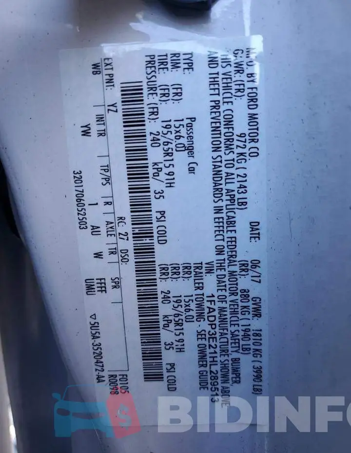 1FADP3E21HL289513 Photo# 13