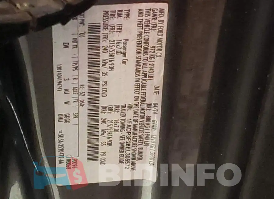 1FADP3F28EL305572 Photo# 12