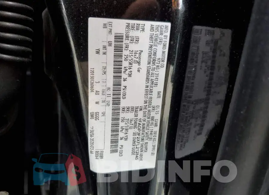 1FADP3F2XFL212845 Photo# 12