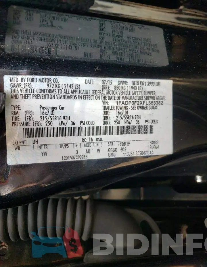 1FADP3F2XFL353382 Photo# 12