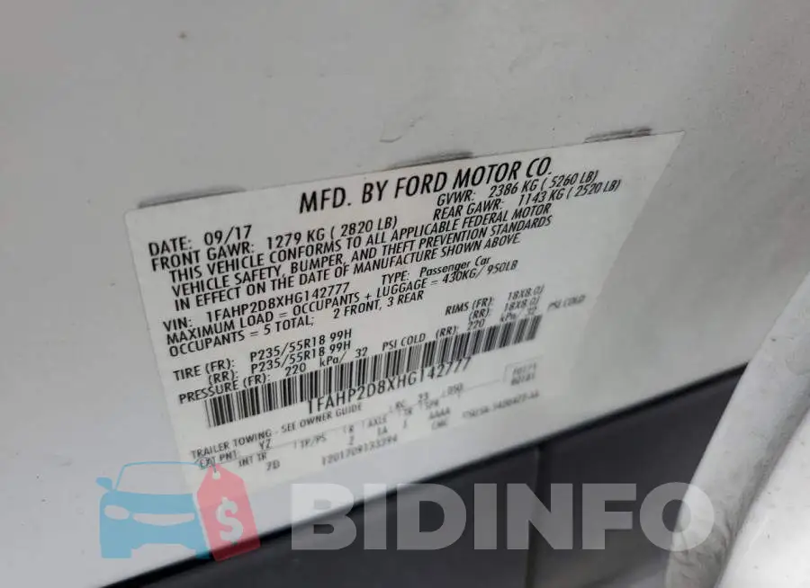 1FAHP2D8XHG142777 Photo# 12