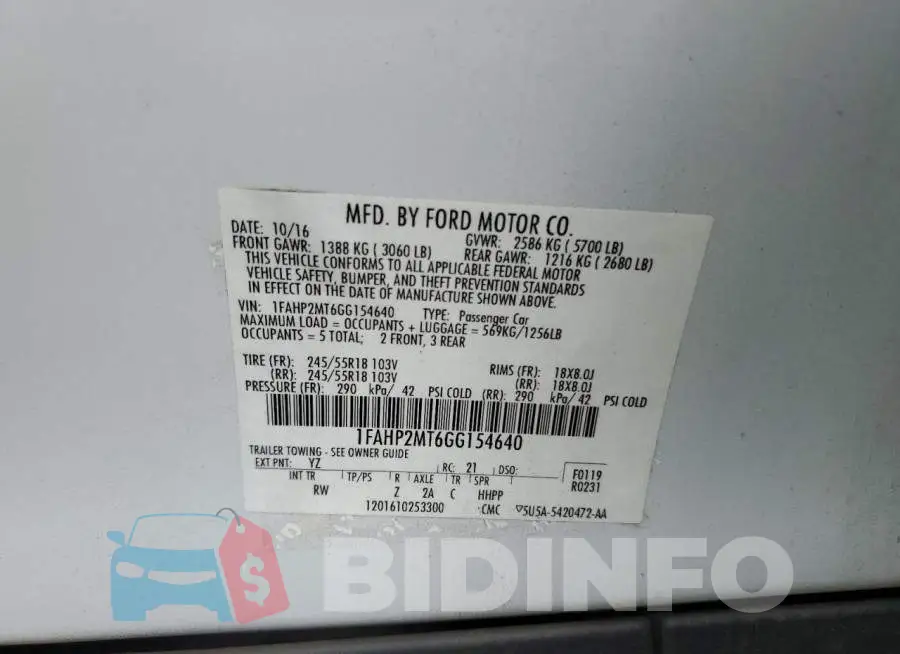 1FAHP2MT6GG154640 Photo# 13