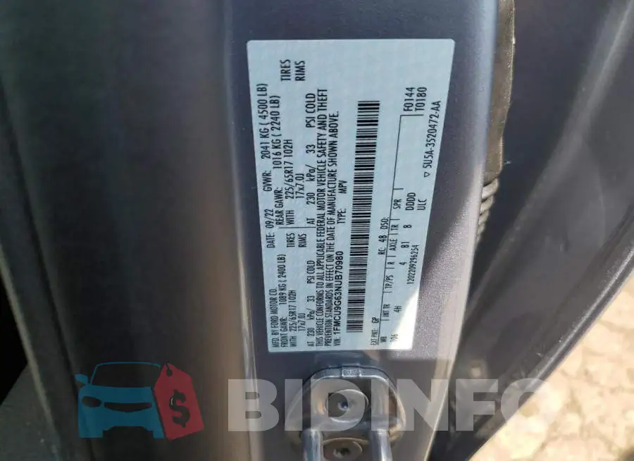 1FMCU9G63NUB70980 Photo# 13