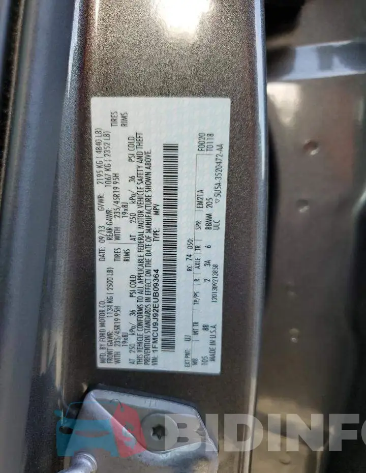 1FMCU9J92EUB09364 Photo# 13